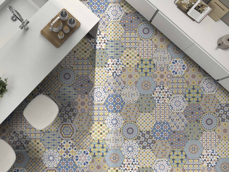 Carrelage hexagonal mix and match